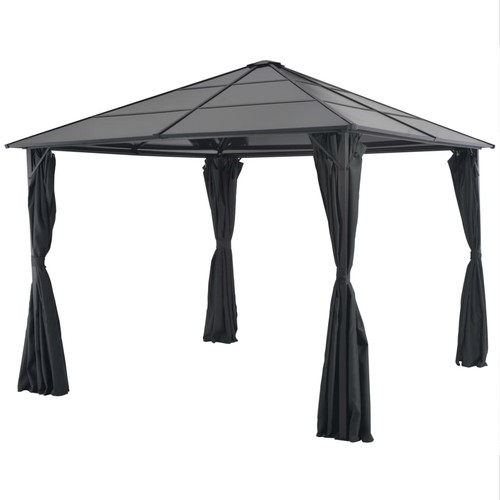 Tonnelle avec rideau noir - tonnelle,