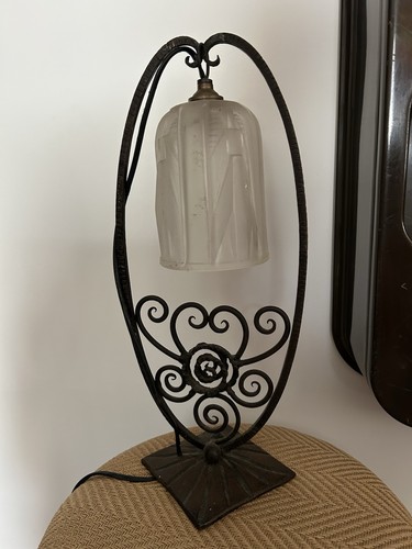 Lampe art deco fer - lampe,