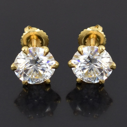 Clous solitaire diamant - , blanc