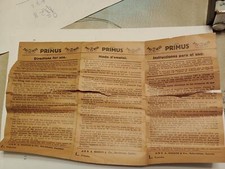 Réchaud primus avec sa notice