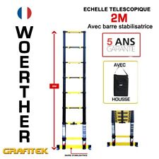 Echelle télescopique Woerther 2m de longueur  avec housse - Garantie 5 ans