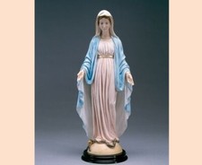 Statue de La Madonna Miraculeuse CM 40 IN Poudre De Albâtre, Fabriqué À Italy