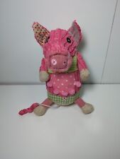 Doudou Peluche Deglingos Officiel Cochon Rose Environ 22cm - Occasion Usé 