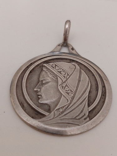 Medaille argent profil - argent, vierge