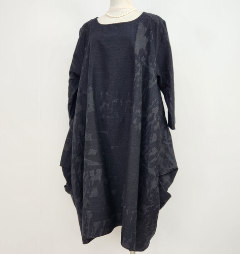Pull robe longue motif - , laine