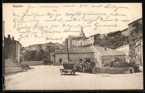 Cpa marville vue - la, rue