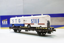REE - WAGON UFR Biporteur STEF STG SNCF ep. III réf. WB-635 Neuf NBO HO 1/87