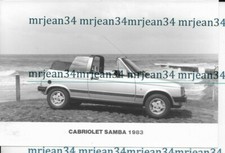 Photo d'époque dossier presse TALBOT Samba cabriolet 1983 format 125x175 mm