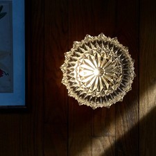 Applique murale plafonnier verre moulé 1970 1980 seventies luminaire LAMP-7526