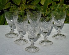 Bohème - Service de 6 verres à eau en cristal taillé. Haut. 14,2 cm