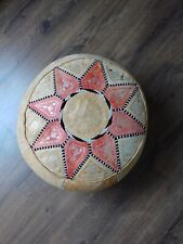 Pouf cuir circulaire 50cm motif maghrébin
