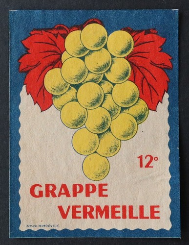 Ancienne étiquette vin grappe - ancienne,