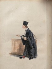 GRAVURE LES PETITS METIERS   " L' AVOCAT   - GAVARNI "
