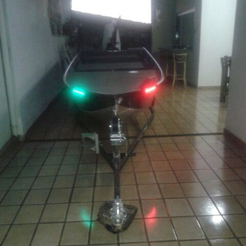 Led lighting bass boat bow - bass, red