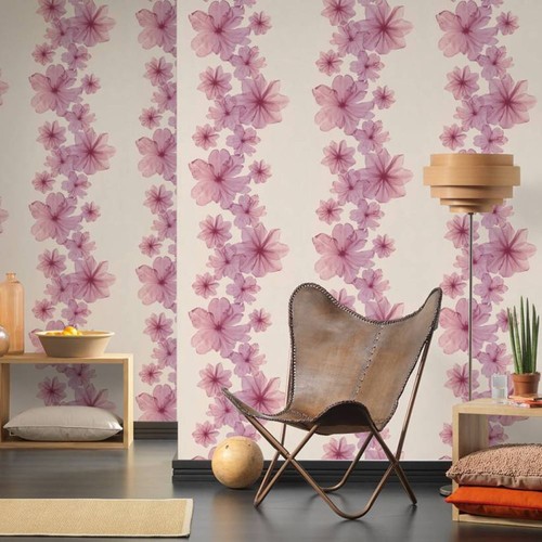 Papier peint motif fleurs - , as