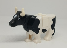 LEGO Ferme : Animal , Vache - Réf 98295c01pb01 blanc - Set 7637