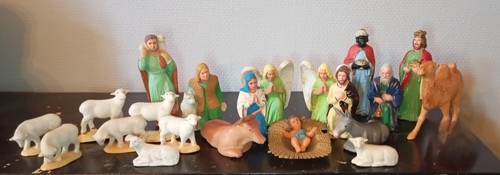 Anciens santons creche - -,