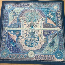 Hermes Blue cashmere silk