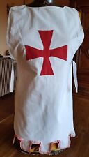 Déguisement " tunique des templiers en coton blanc avec croix Pattée rouge "