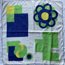 " Jeanne Lanvin Paris "  foulard en soie vintage scarf - 80 cm x 80 cm