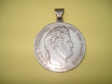 Pièce en Argent 5 Francs 1832 Louis Philippe I  Montée en Pendentif