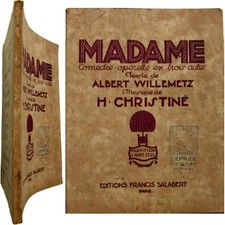 Partition complète chant opérette Madame 1924 Henri Christiné Willemetz Salabert