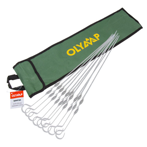 10x brochettes larges inox - brochettes, 50