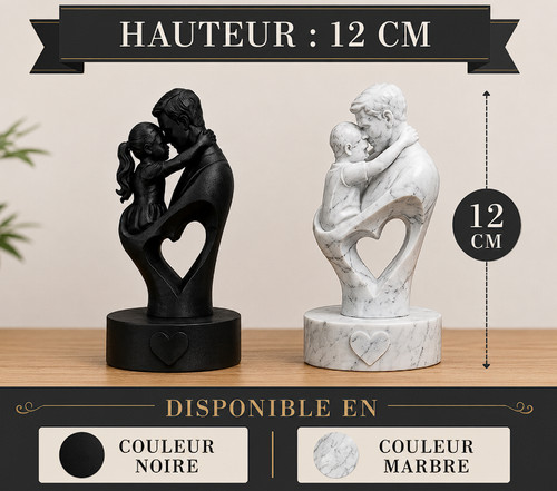Statue père enfant 12 cm - &,