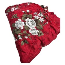1950s 60s Rouge Floral Tissu