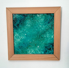 Direct atelier B . JOST , acrylique , 2023 , 25 x 25 cm , encadré 32 x 32 cm .