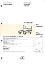 MERCEDES-BENZ / FICHE TECHNIQUE / ACTROS / TRACTEUR 4X2 2031 SN  de 04/98