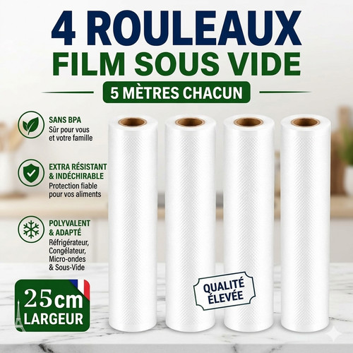 Rouleaux sous vide 25cm - 4,