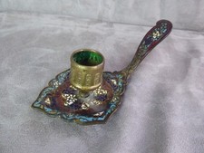 BOUGEOIR A MAIN, ancien, "passe-couloir", en cloisonné.