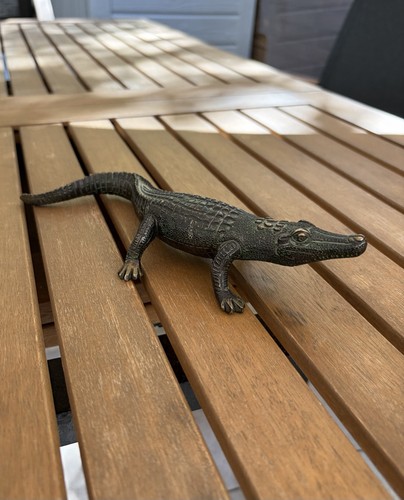 Statue crocodile bronze - crocodile, en