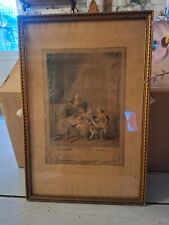 Gravure ancienne encadrée style louis xvi  "L'occupation " n°1 A