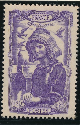 Timbre france 594 bretagne - timbre,