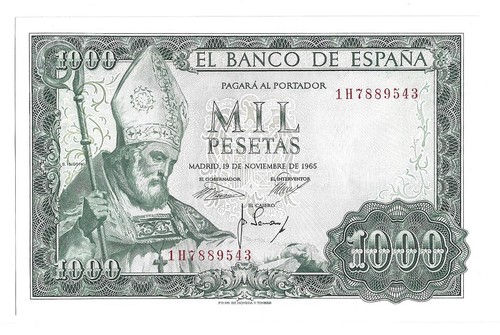 Espagne 1000 pesetas - espagne, 1965