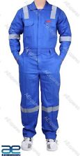 Homme Coton Industriel Chaudière Suit Avec Réflecteur Bande Taille 2XL Bleu Roi