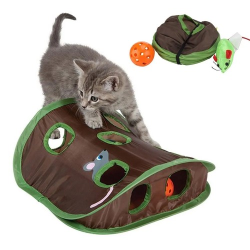 Jeu chat pliant tissu trous - jeu,