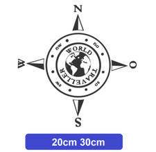 Autocollant boussole rose des