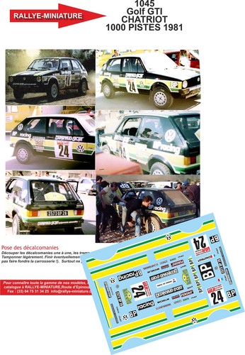 Decals ref 1045 golf gti - 1/43,