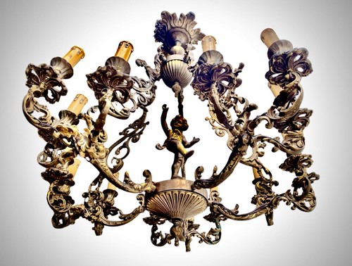 Lustre baroque bronze 15 - lustre, en