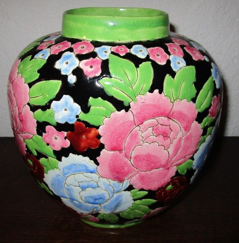 Grand vase motif fleuri - grand,