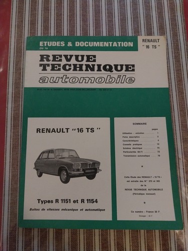 Revue technique renault ts - revue, 16