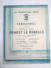 sigma cinéma scenario 1938 , ERNEST LE REBELLE avec fernandel