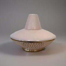 Suspension Diabolo 50.s Verre Or Et Rose Soucoupe UFO Vintage