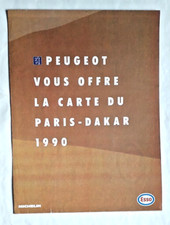 POSTER CARTE 12e PARIS DAKAR - 1990 - PEUGEOT 205 / 405 TURBO 16 - SPORT AUTO