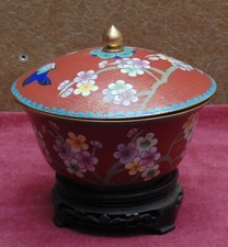 rare magnifique ancien grand urne cuivre ou laiton en cloisonné très fin détail