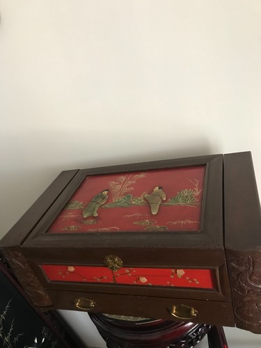 Coffret bijoux bois pierres - bois,