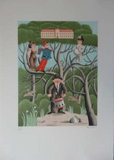 Raymond PEYNET :  Nostalgie de caserne, Lithographie originale signée